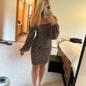 Bodycon ruched floral dress